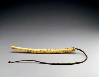Quirt, engraved elk antler, Crow Nation, c.1840